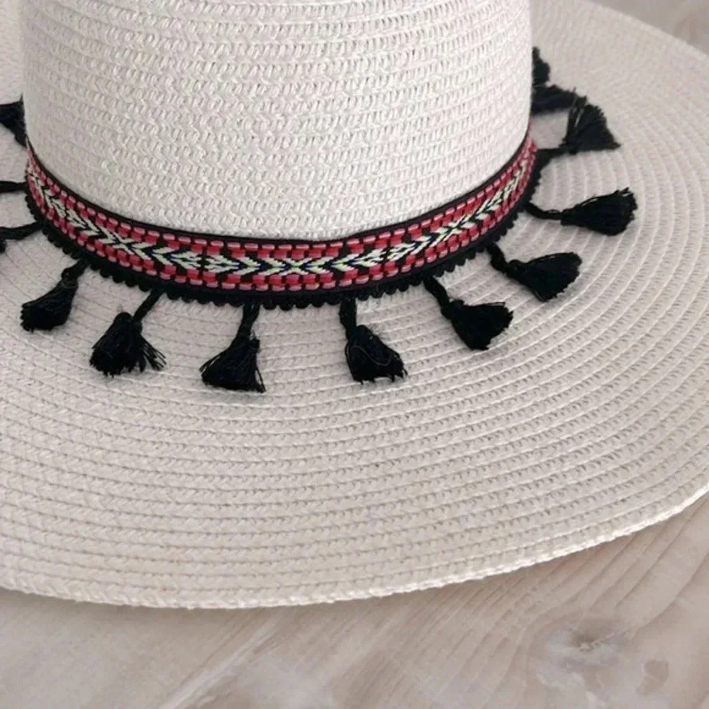 Boho fringe beach hat